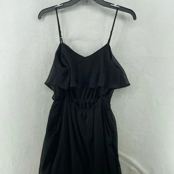 American Eagle Outfitters Maxi Dress Women's Sz S Black V-Neck Double Slit - Picture 7 of 9